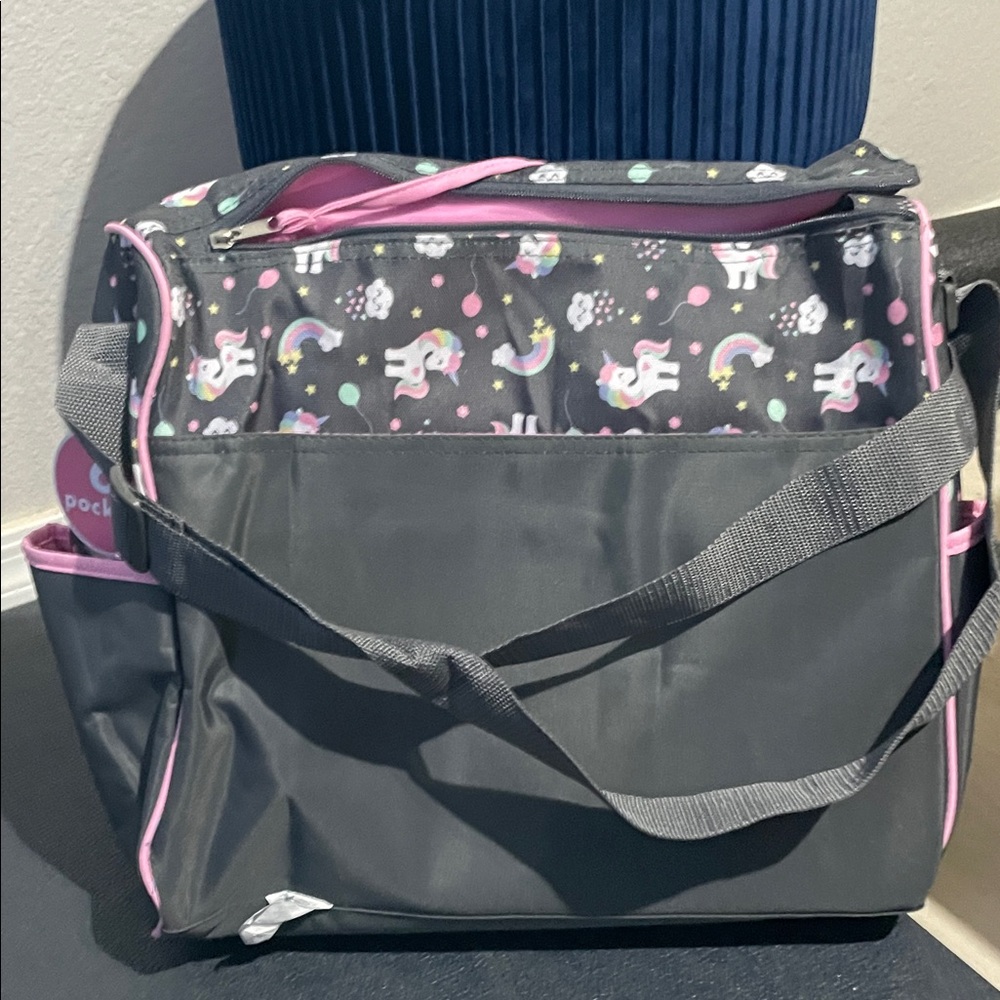 Unicorn Baby Bag - Black and Pink - Picture 4 of 5